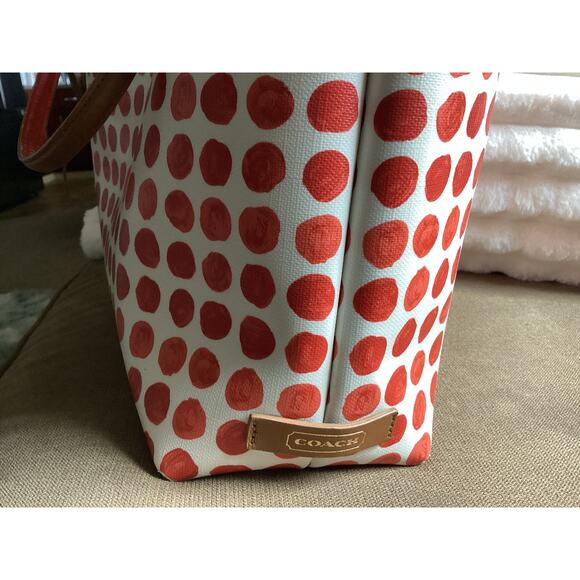 Vintage Coach Painted Dot Tote & Matching Wallet Unique - Picture 7 of 12